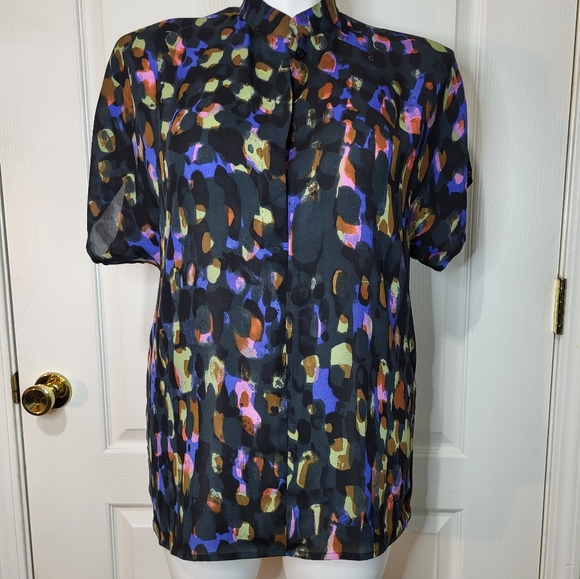 CAbi 3143 Sabine Watercolor Sheer Blouse - Picture 2 of 10